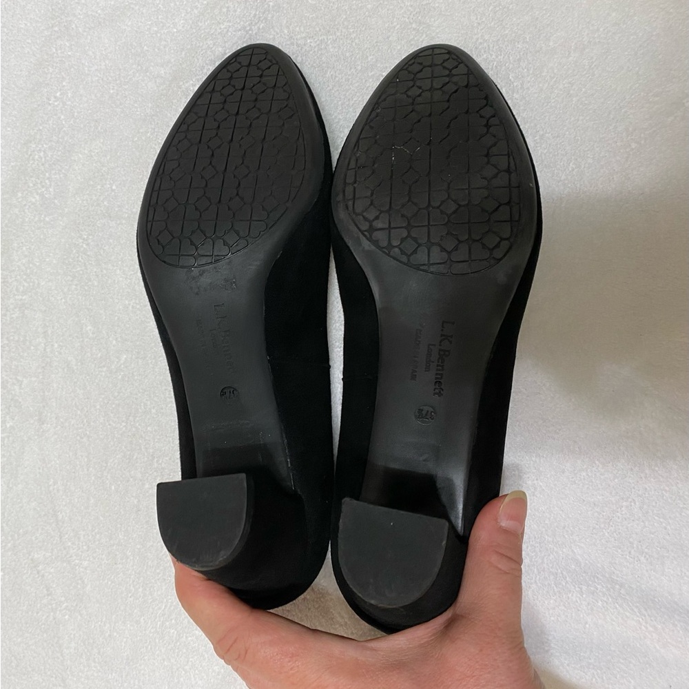 LK Bennett Black Suede Heels Size 37.5 - Picture 6 of 7